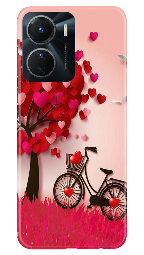 Red Heart Cycle Mobile Back Case for Vivo Y56 5G (Design - 191) Red Heart Cycle Case for Vivo Y56 5G (Design No. 191)