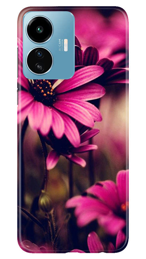 Purple Daisy Mobile Back Case for iQOO Z6 Lite 5G (Design - 65) Purple Daisy Case for iQOO Z6 Lite 5G