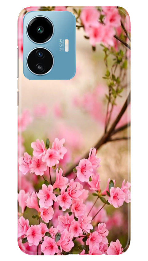 Pink flowers Mobile Back Case for iQOO Z6 Lite 5G (Design - 69) Pink flowers Case for iQOO Z6 Lite 5G