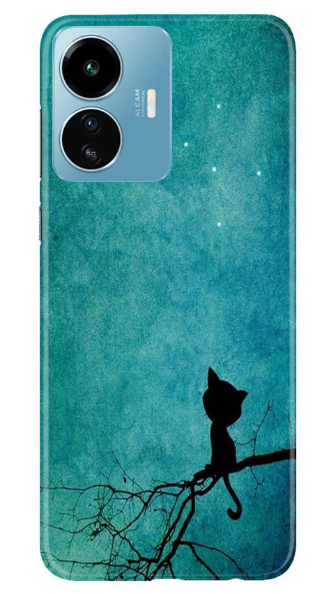 Moon cat Mobile Back Case for iQOO Z6 Lite 5G (Design - 70) Moon cat Case for iQOO Z6 Lite 5G