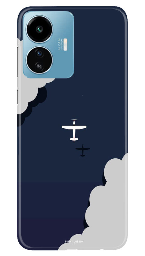 Clouds Plane Mobile Back Case for iQOO Z6 Lite 5G (Design - 165) Clouds Plane Case for iQOO Z6 Lite 5G (Design - 165)