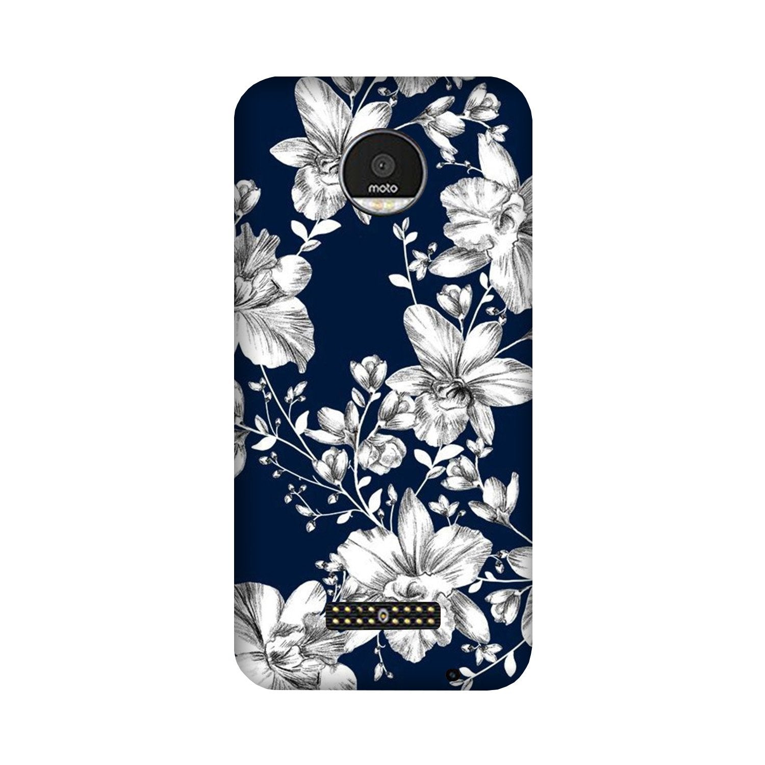 White flowers Blue Background Case for Moto Z Play White flowers Blue Background Case for Moto Z Play