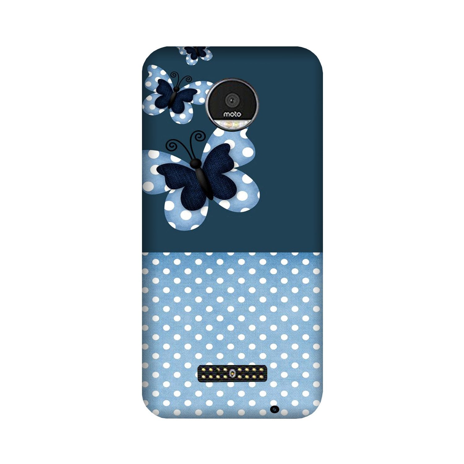 White dots Butterfly Case for Moto Z3 Play White dots Butterfly Case for Moto Z3 Play