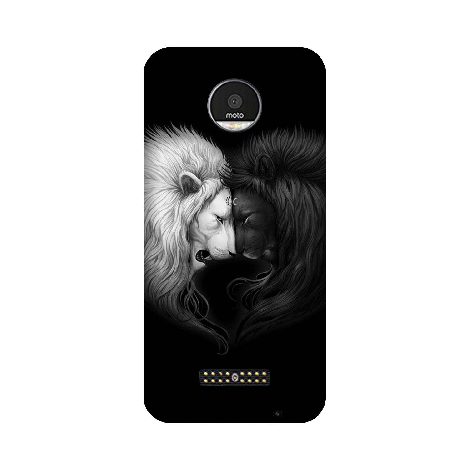 Dark White Lion Case for Moto Z2 Play (Design - 140) Dark White Lion Case for Moto Z2 Play (Design - 140)