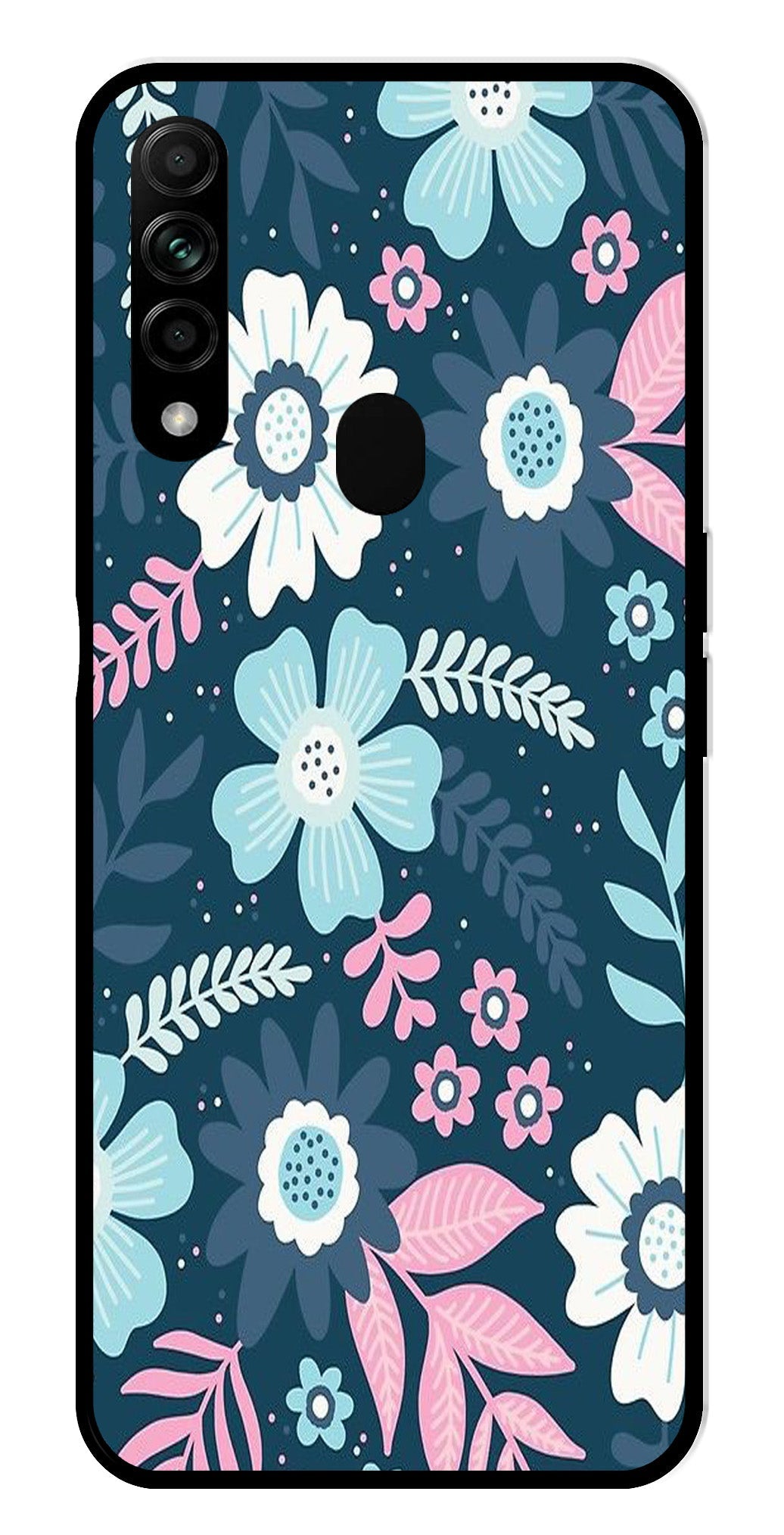 Flower Leaves Design Metal Mobile Case for Oppo A31 (Design No -50)