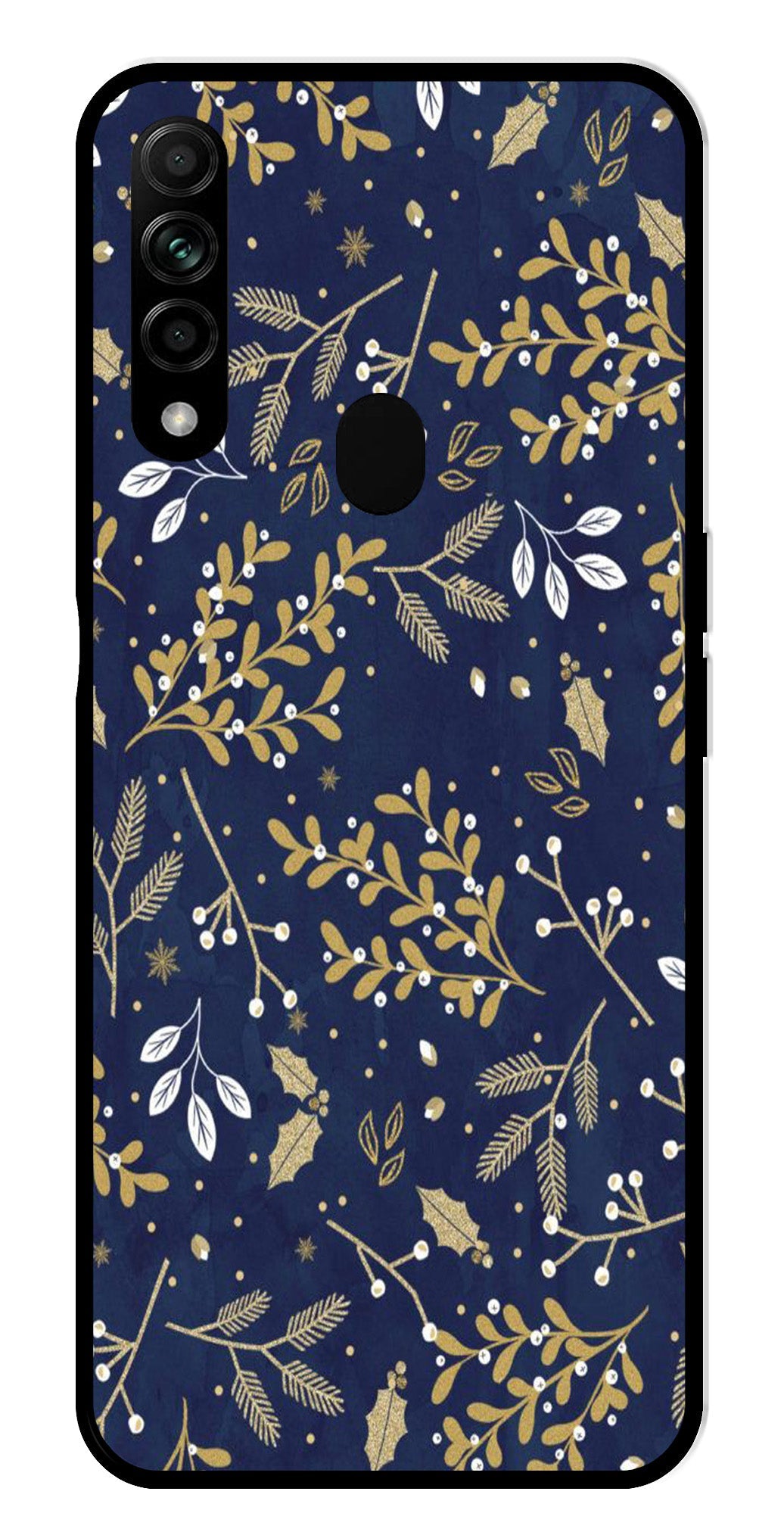 Floral Pattern Metal Mobile Case for Oppo A31 (Design No -52)