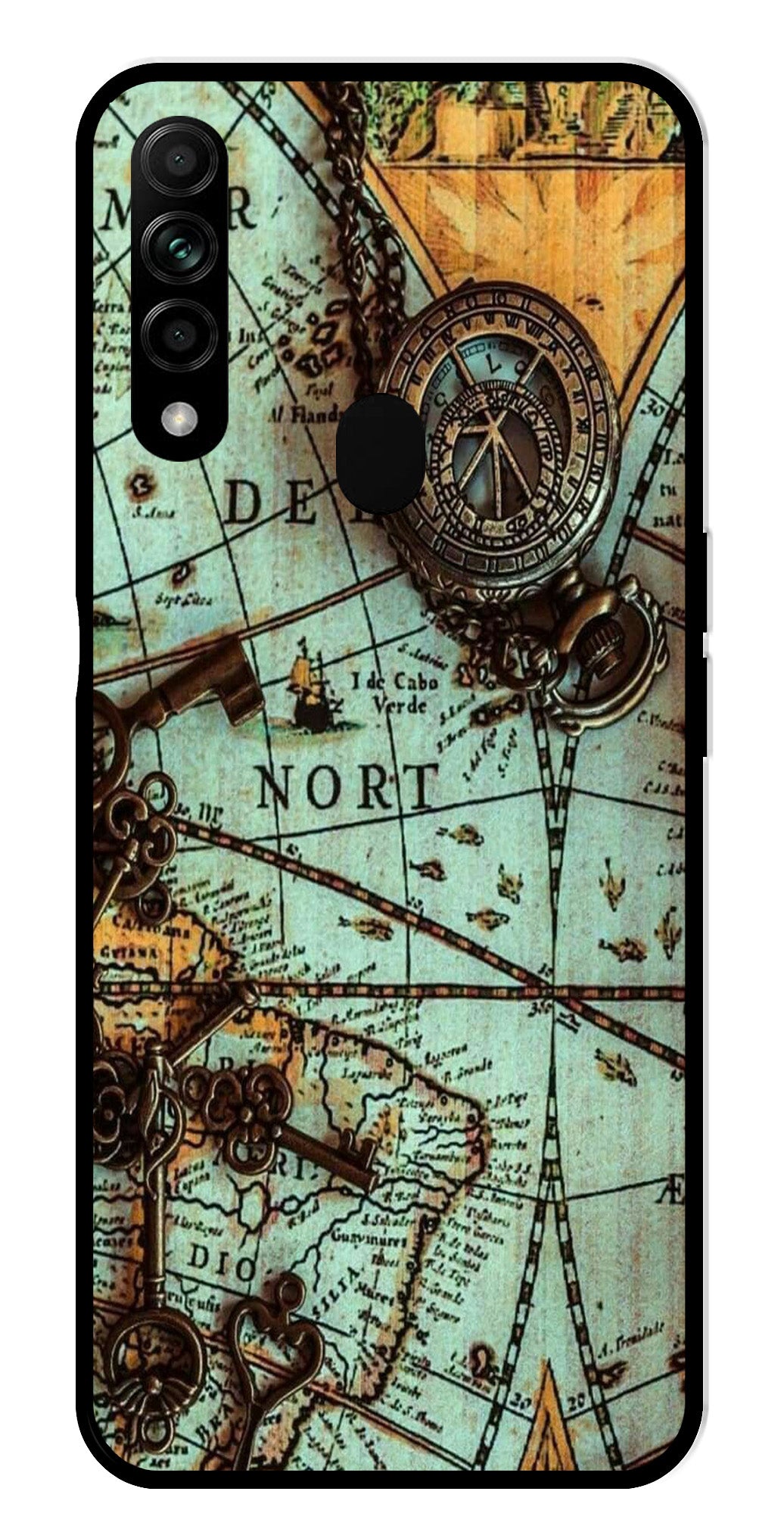 Map Design Metal Mobile Case for Oppo A31 (Design No -54)