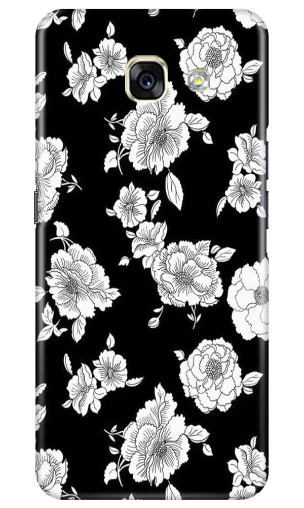 White flowers Black Background Mobile Back Case for Samsung A5 2017 (Design - 9) White flowers Black Background Case for Samsung A5 2017