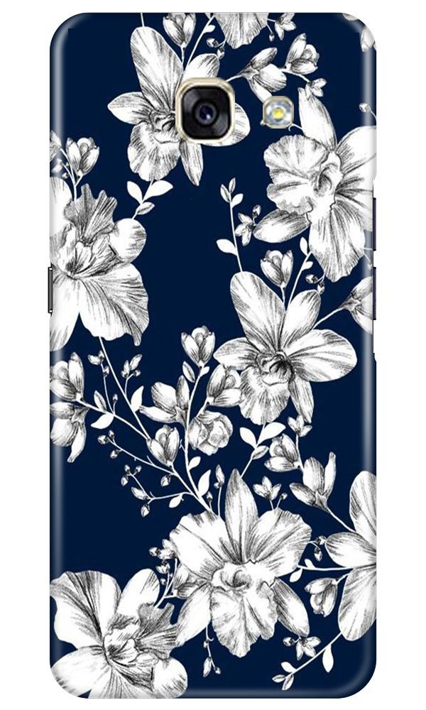 White flowers Blue Background Mobile Back Case for Samsung A5 2017 (Design - 14) White flowers Blue Background Case for Samsung A5 2017