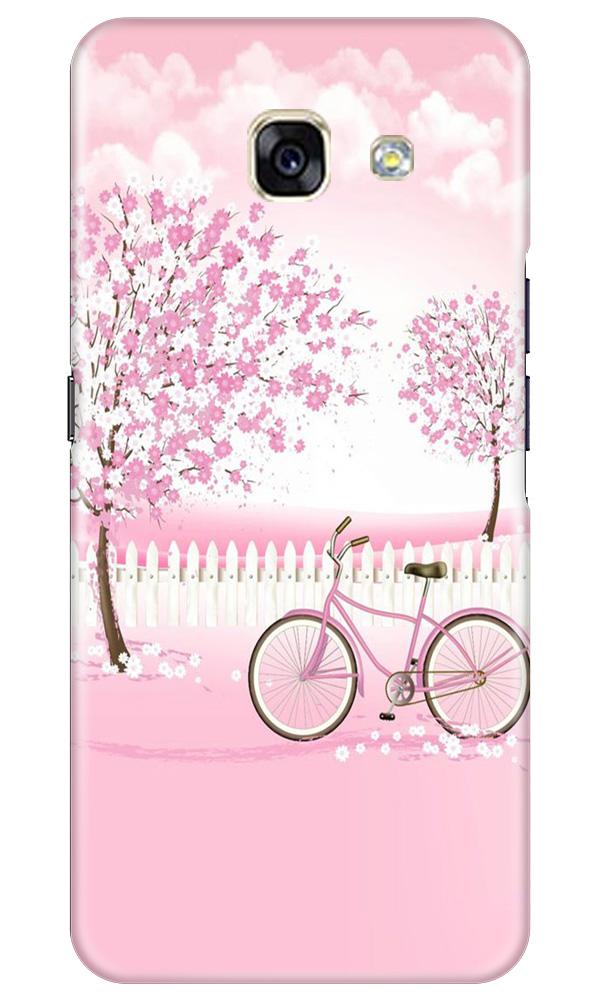 Pink Flowers Cycle Mobile Back Case for Samsung A5 2017 (Design - 102) Pink Flowers Cycle Case for Samsung A5 2017 (Design - 102)