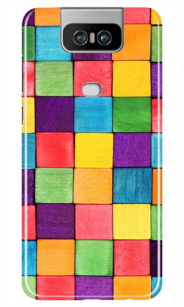 Colorful Square Mobile Back Case for Asus Zenfone 6z (Design - 218) Colorful Square Case for Asus Zenfone 6z (Design No. 218)