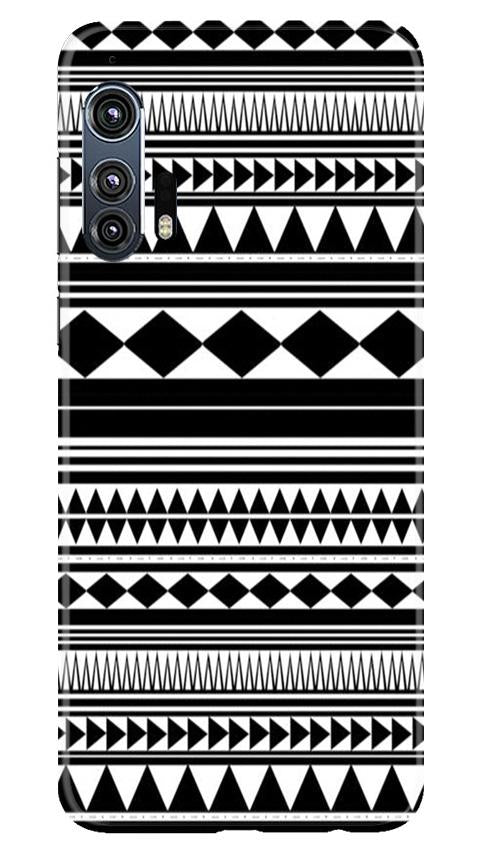 Black white Pattern Mobile Back Case for Moto Edge Plus (Design - 5) Black white Pattern Case for Moto Edge Plus