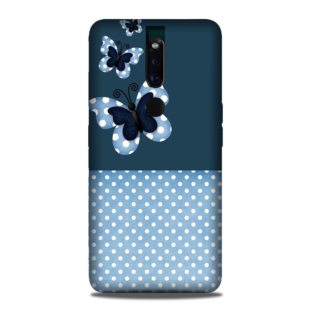 White dots Butterfly Mobile Back Case for Oppo F11 Pro (Design - 31) White dots Butterfly Case for Oppo F11 Pro