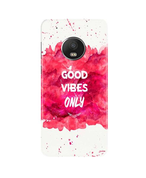 Good Vibes Only Mobile Back Case for Moto G5 Plus (Design - 393)
