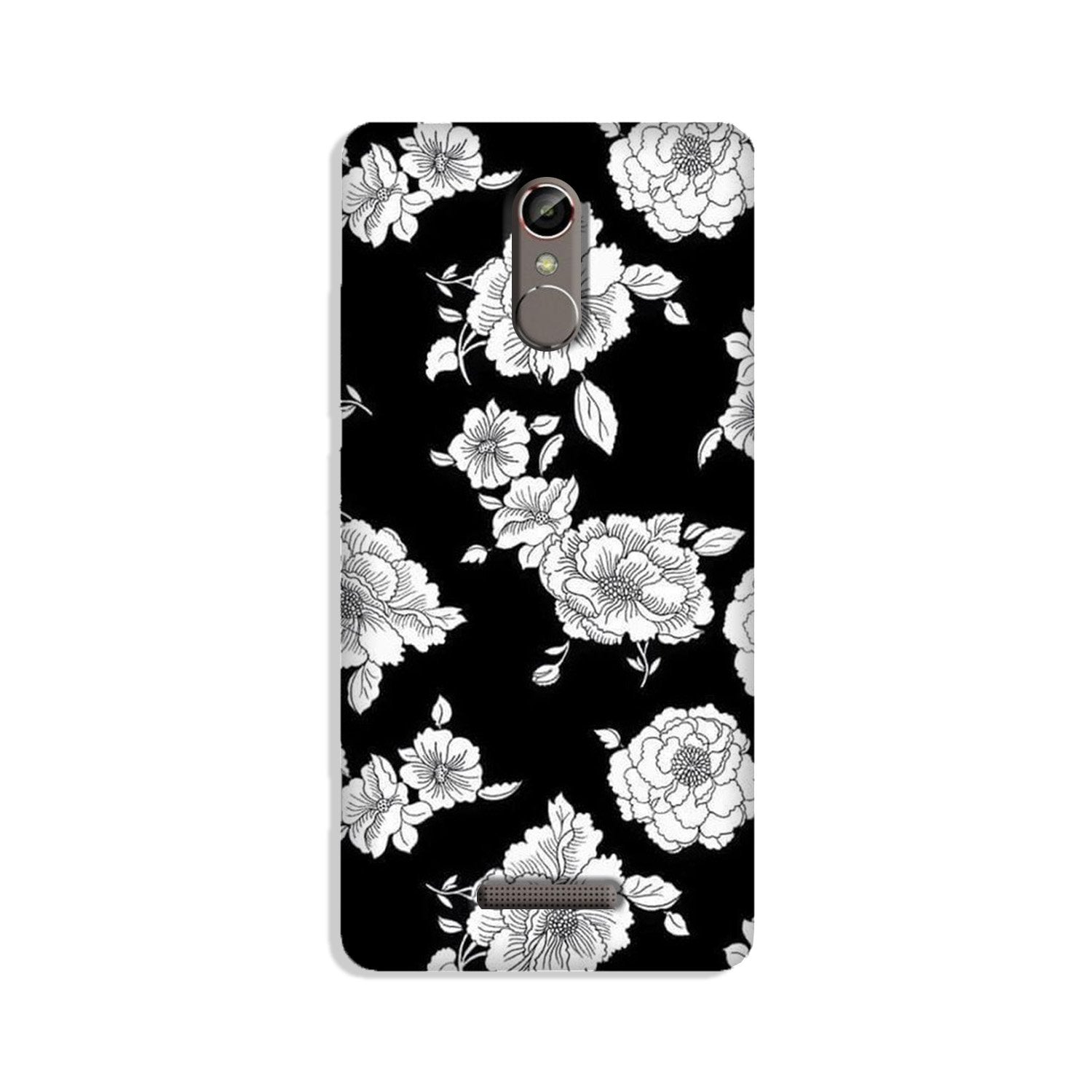 White flowers Black Background Mobile Back Case for Gionee S6s (Design - 9) White flowers Black Background Case for Gionee S6s