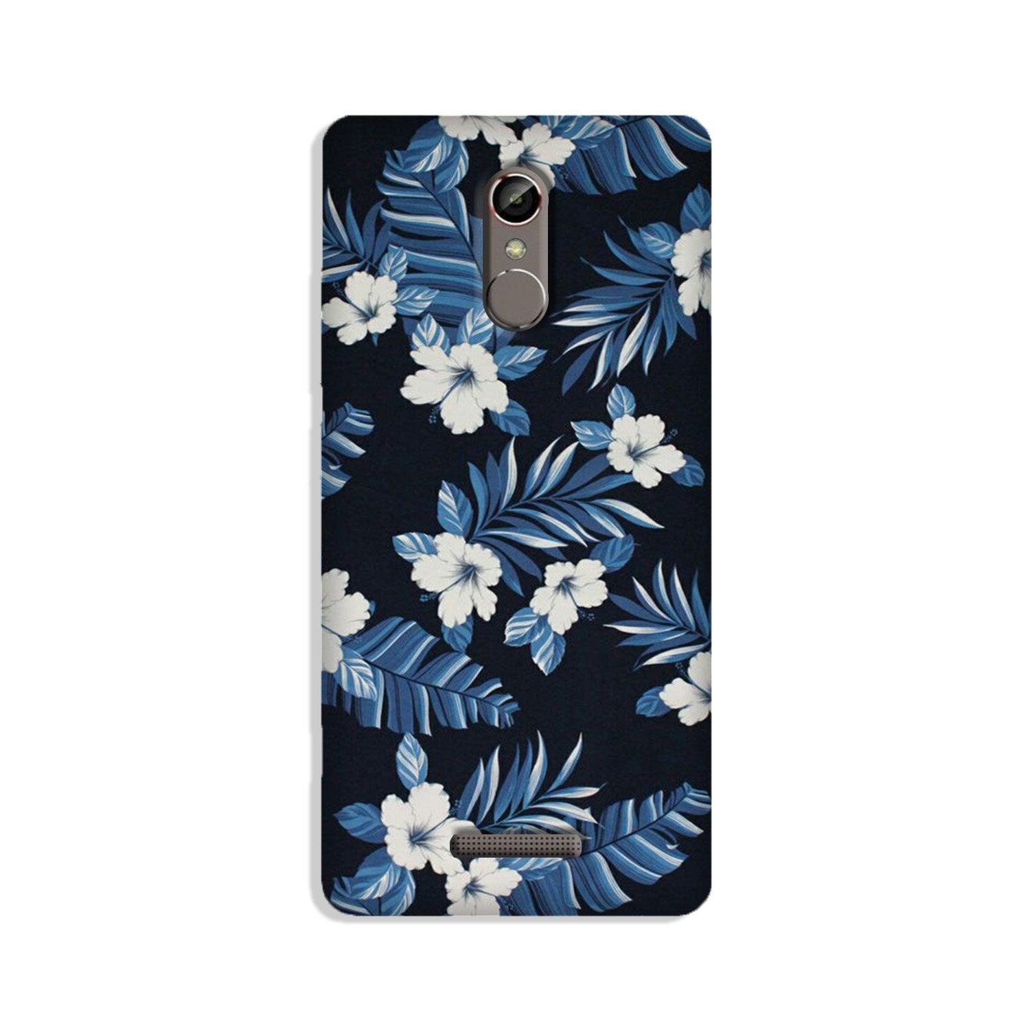 White flowers Blue Background2 Mobile Back Case for Gionee S6s (Design - 15) White flowers Blue Background2 Case for Gionee S6s