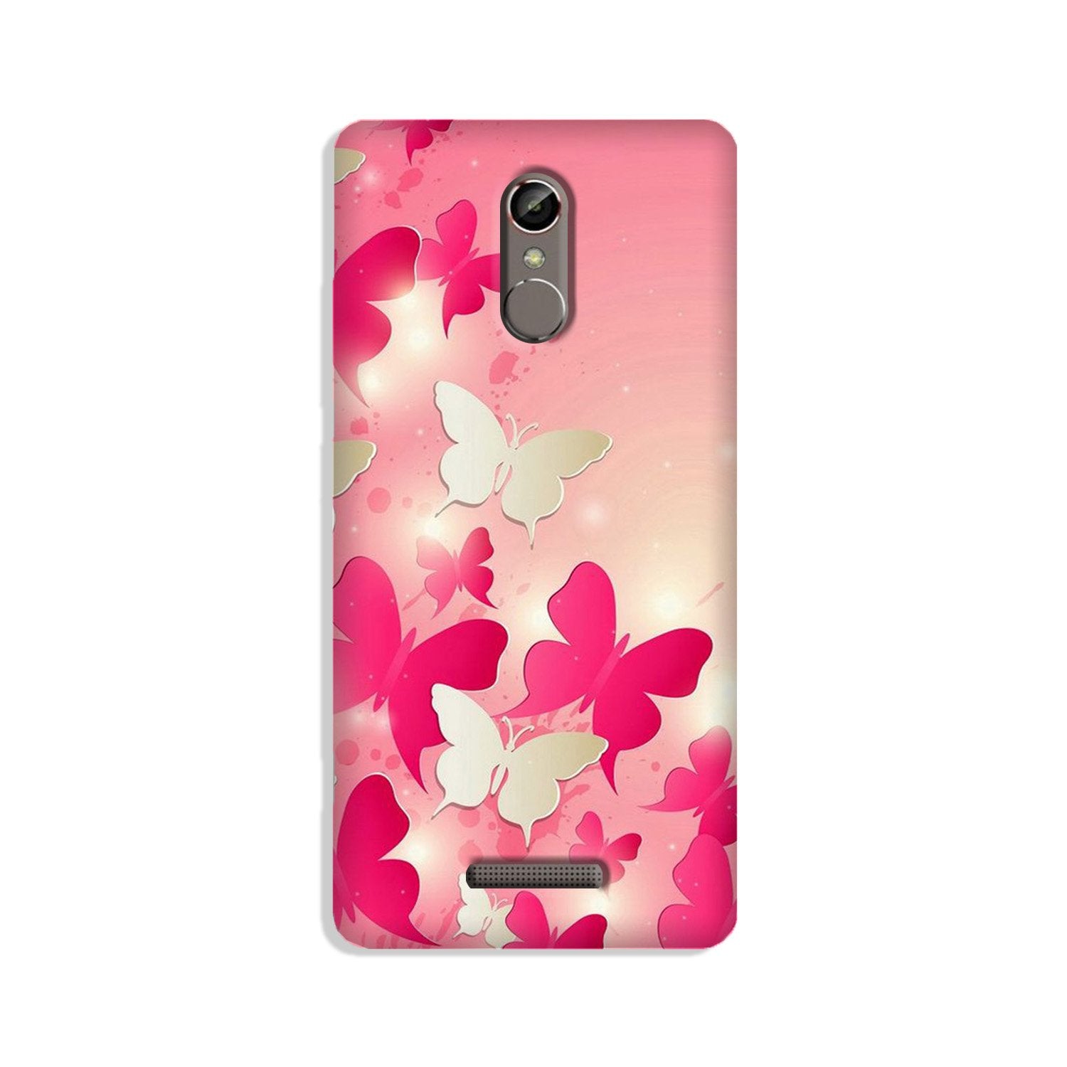 White Pick Butterflies Mobile Back Case for Gionee S6s (Design - 28) White Pick Butterflies Case for Gionee S6s