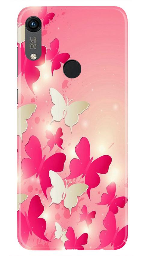 White Pick Butterflies Mobile Back Case for Honor 8A (Design - 28) White Pick Butterflies Case for Honor 8A