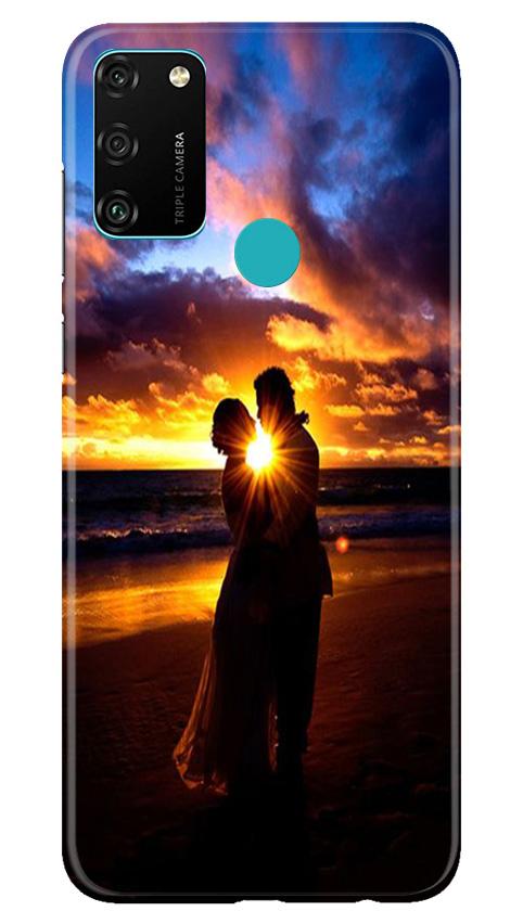 Couple Sea shore Mobile Back Case for Honor 9A (Design - 13) Couple Sea shore Case for Honor 9A