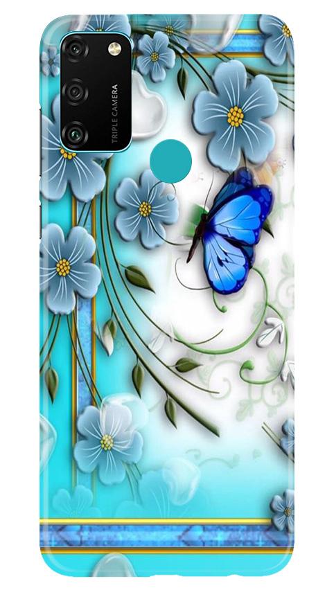 Blue Butterfly Mobile Back Case for Honor 9A (Design - 21) Blue Butterfly Case for Honor 9A