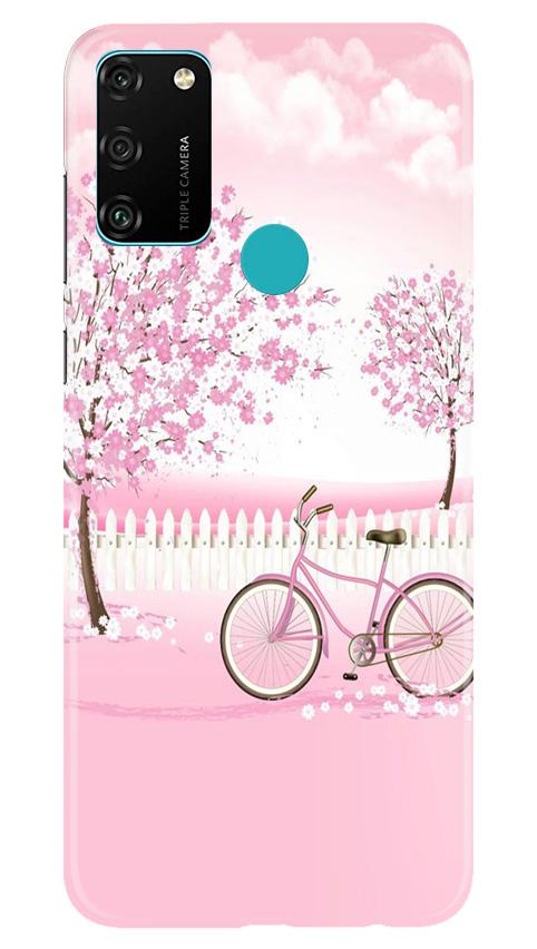 Pink Flowers Cycle Mobile Back Case for Honor 9A (Design - 102) Pink Flowers Cycle Case for Honor 9A (Design - 102)