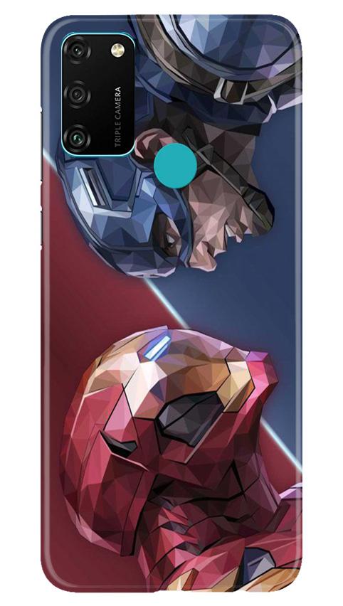 Ironman Captain America Mobile Back Case for Honor 9A (Design - 245) Ironman Captain America Case for Honor 9A (Design No. 245)