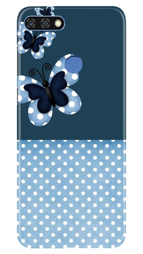 White dots Butterfly Mobile Back Case for Huawei 7C (Design - 31) White dots Butterfly Case for Huawei 7C