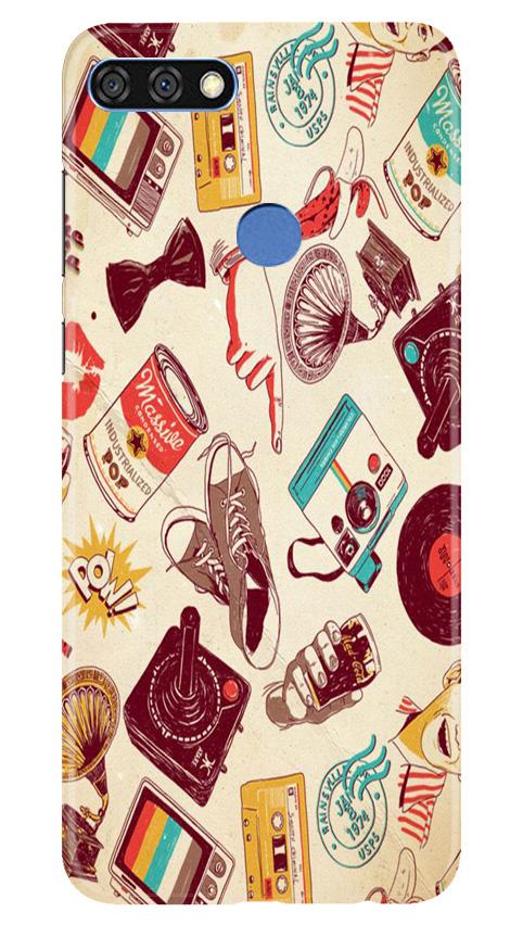 Vintage Mobile Back Case for Huawei 7C (Design - 35) Vintage Case for Huawei 7C