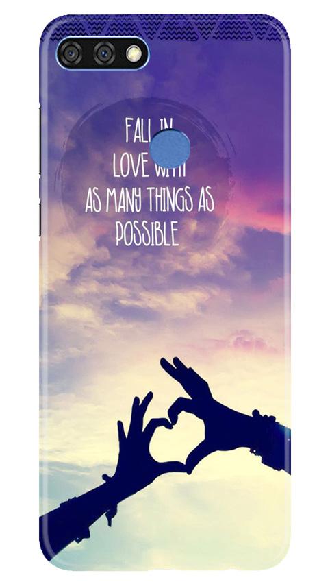 Fall in love Mobile Back Case for Huawei 7C (Design - 50) Fall in love Case for Huawei 7C