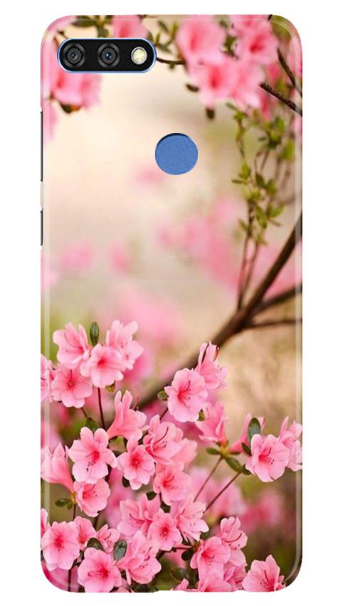 Pink flowers Mobile Back Case for Huawei 7C (Design - 69) Pink flowers Case for Huawei 7C
