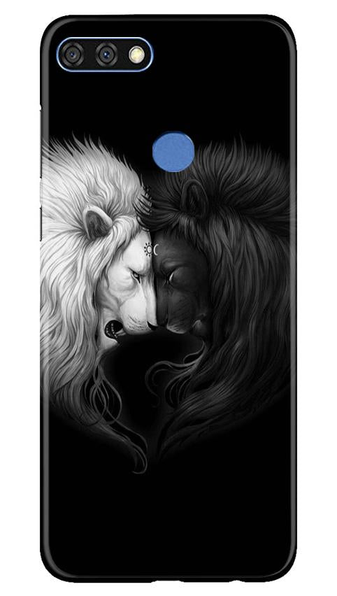 Dark White Lion Mobile Back Case for Huawei 7C (Design - 140) Dark White Lion Case for Huawei 7C (Design - 140)