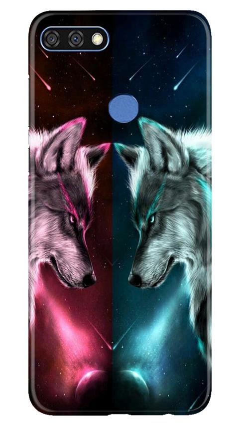 Wolf fight Mobile Back Case for Huawei 7C (Design - 221) Wolf fight Case for Huawei 7C (Design No. 221)