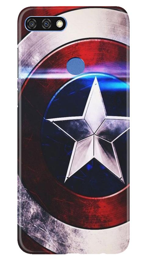 Captain America Shield Mobile Back Case for Huawei 7C (Design - 250) Captain America Shield Case for Huawei 7C (Design No. 250)