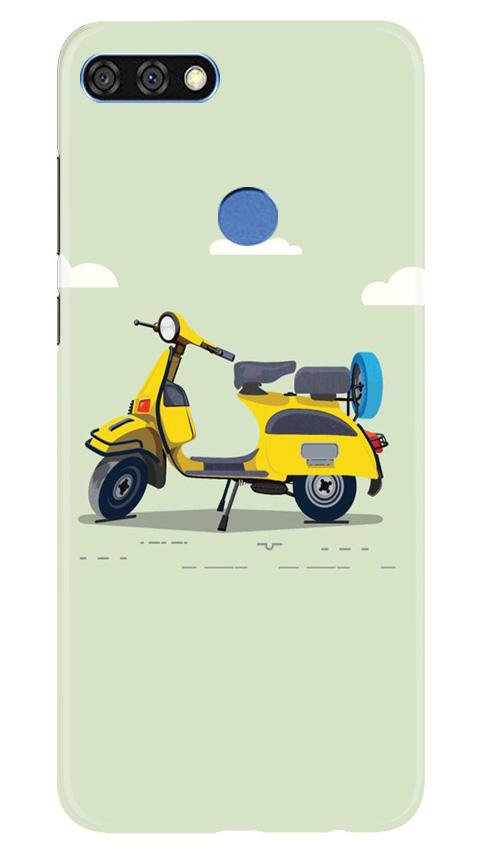 Vintage Scooter Mobile Back Case for Huawei 7C (Design - 260) Vintage Scooter Case for Huawei 7C (Design No. 260)