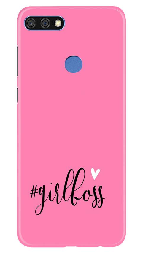 Girl Boss Pink Mobile Back Case for Huawei 7C (Design - 269) Girl Boss Pink Case for Huawei 7C (Design No. 269)