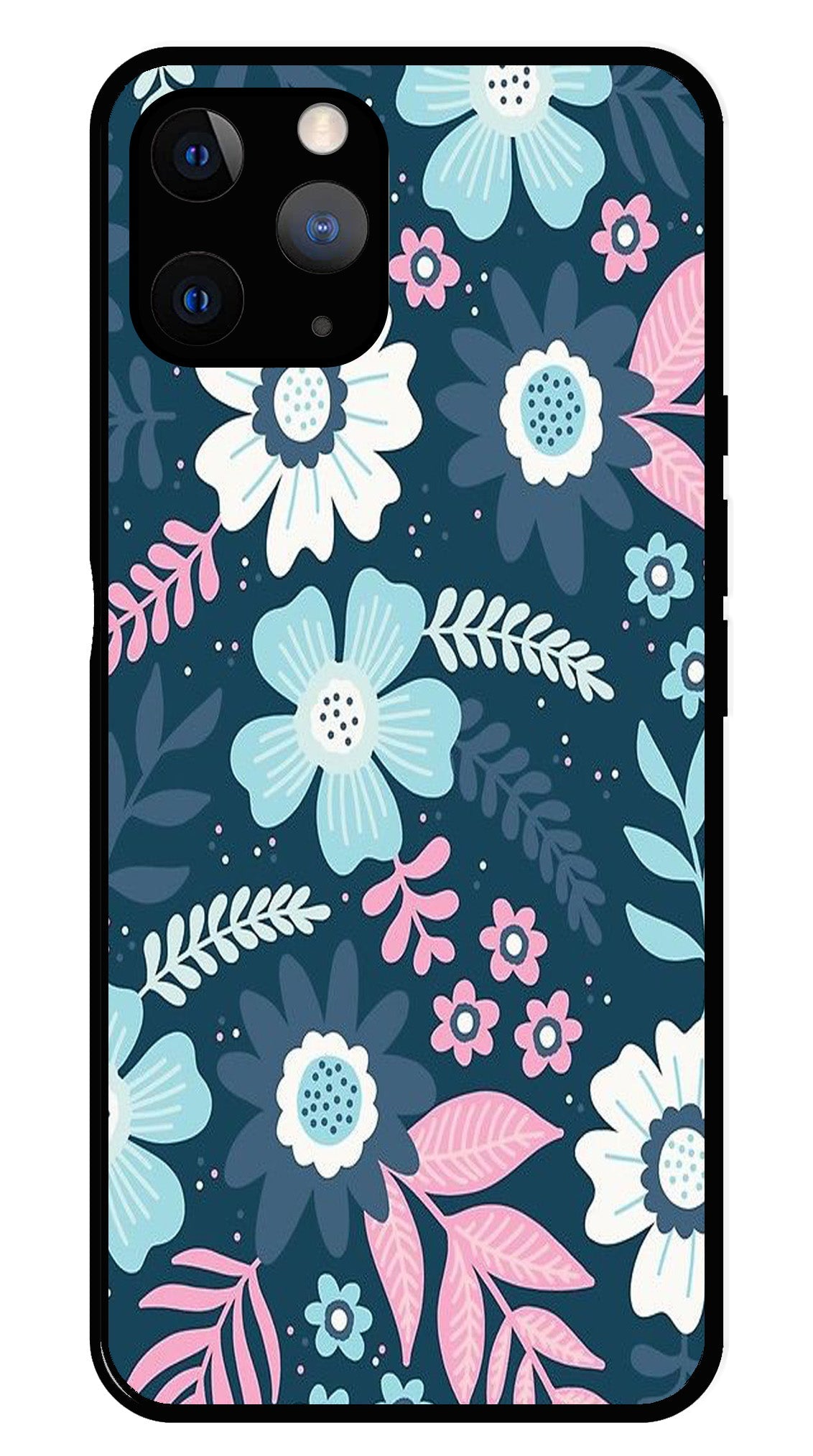 Flower Leaves Design Metal Mobile Case for iPhone 11 Pro Flower Leaves Design Metal Mobile Case for iPhone 11 Pro