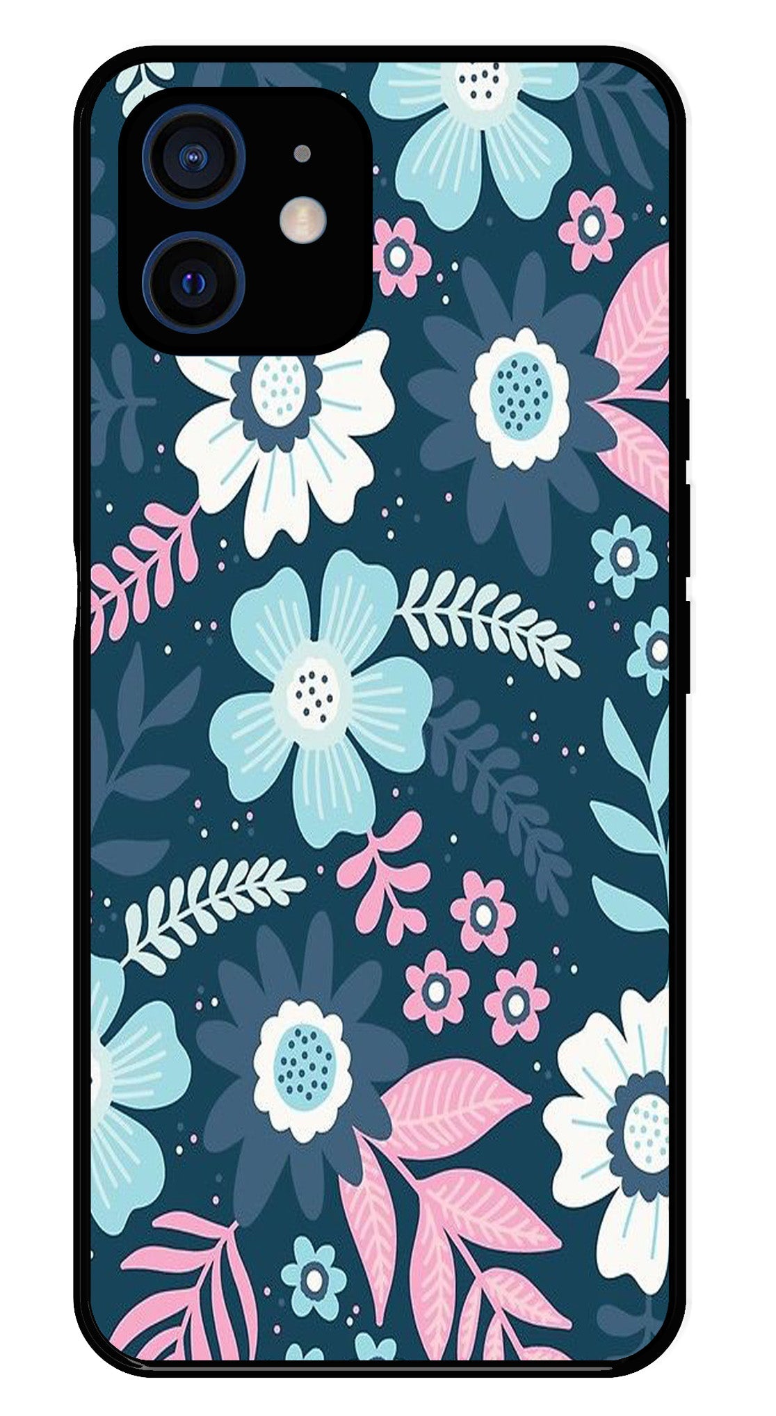 Flower Leaves Design Metal Mobile Case for iPhone 12 Flower Leaves Design Metal Mobile Case for iPhone 12