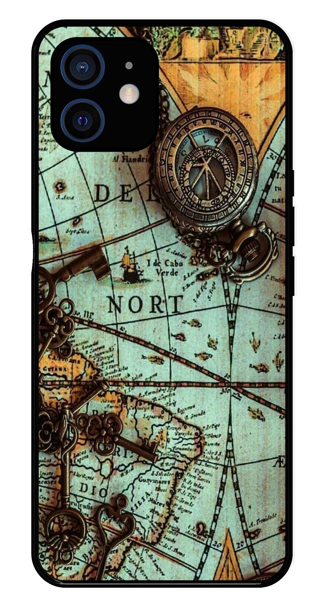 Map Design Metal Mobile Case for iPhone 12 Mini Map Design Metal Mobile Case for iPhone 12 Mini
