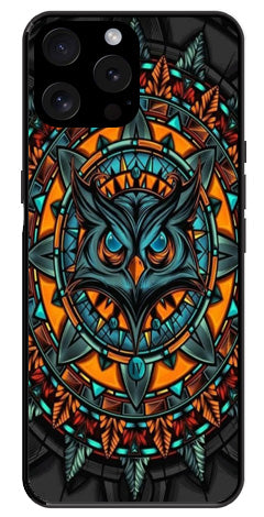 Owl Pattern Metal Mobile Case for iPhone 15 Pro Owl Pattern Metal Mobile Case for iPhone 15 Pro