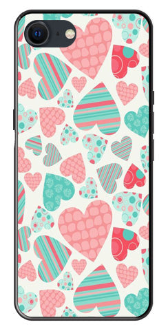 Hearts Pattern Metal Mobile Case for iPhone SE 2020 Hearts Pattern Metal Mobile Case for iPhone SE 2020