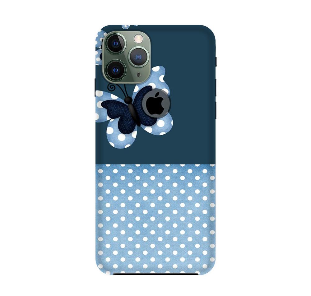 White dots Butterfly Mobile Back Case for iPhone 11 Pro Max logo cut (Design - 31) White dots Butterfly Case for iPhone 11 Pro Max logo cut