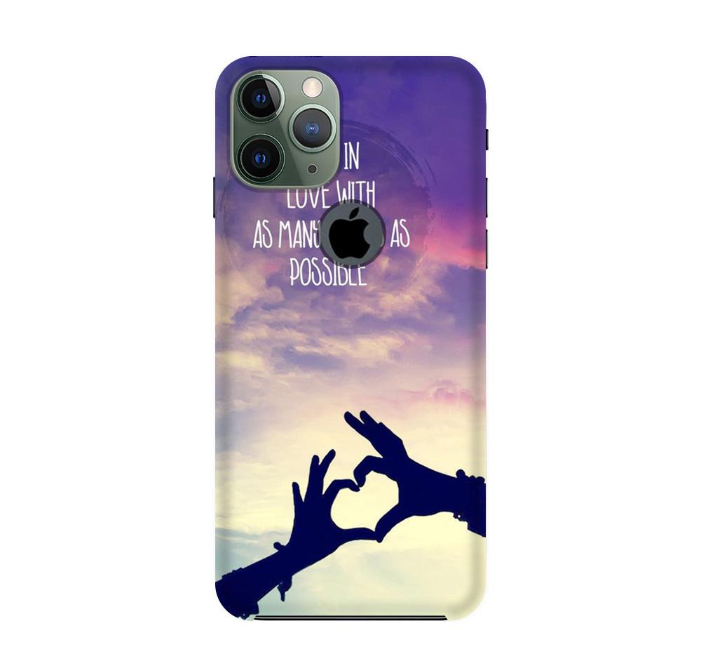 Fall in love Mobile Back Case for iPhone 11 Pro Max logo cut (Design - 50) Fall in love Case for iPhone 11 Pro Max logo cut