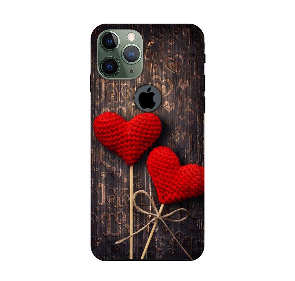 Red Hearts Mobile Back Case for iPhone 11 Pro Max logo cut (Design - 80) Red Hearts Case for iPhone 11 Pro Max logo cut
