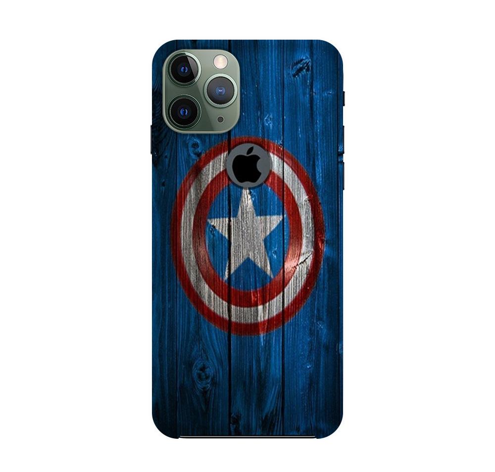 Captain America Superhero Mobile Back Case for iPhone 11 Pro Max logo cut (Design - 118) Captain America Superhero Case for iPhone 11 Pro Max logo cut (Design - 118)