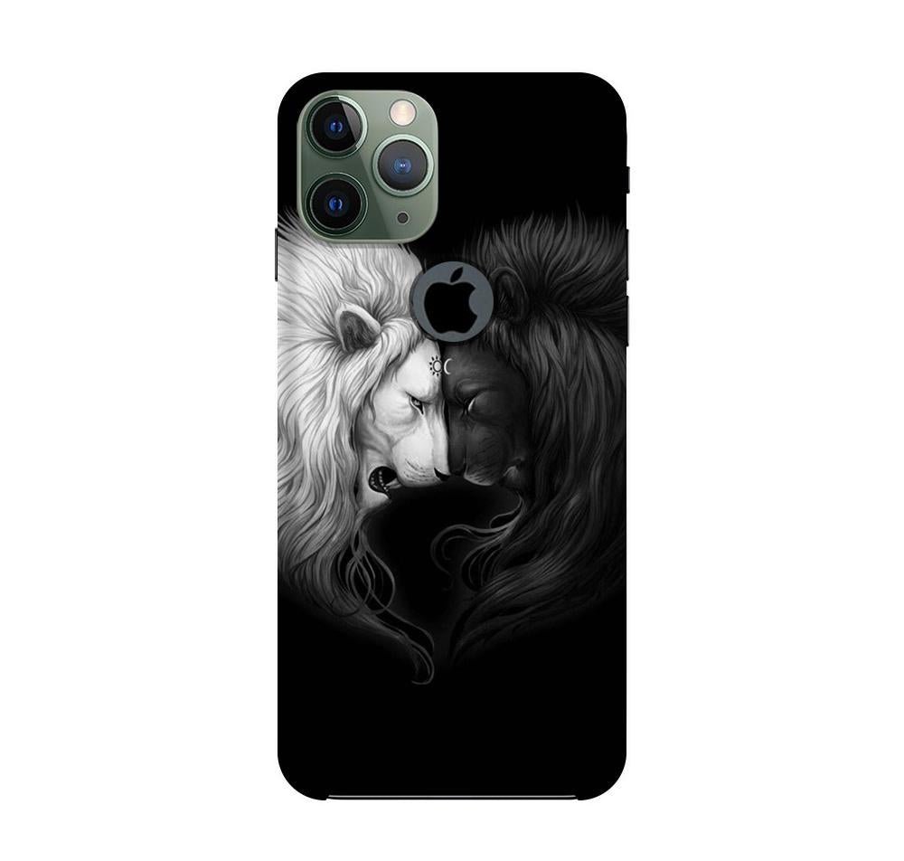 Dark White Lion Mobile Back Case for iPhone 11 Pro Max logo cut (Design - 140) Dark White Lion Case for iPhone 11 Pro Max logo cut (Design - 140)
