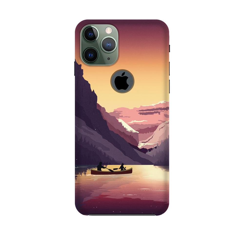 Mountains Boat Mobile Back Case for iPhone 11 Pro Max logo cut (Design - 181) Mountains Boat Case for iPhone 11 Pro Max logo cut (Design - 181)