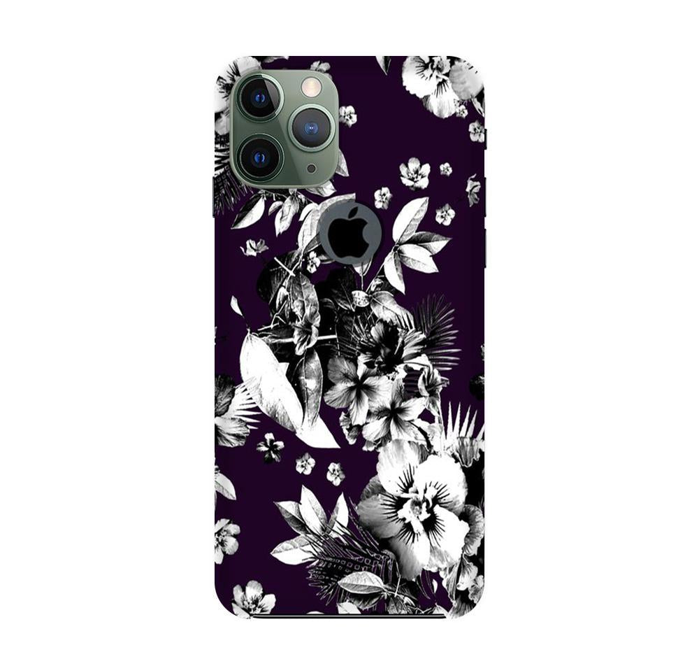 white flowers Mobile Back Case for iPhone 11 Pro logo cut (Design - 7) white flowers Case for iPhone 11 Pro logo cut