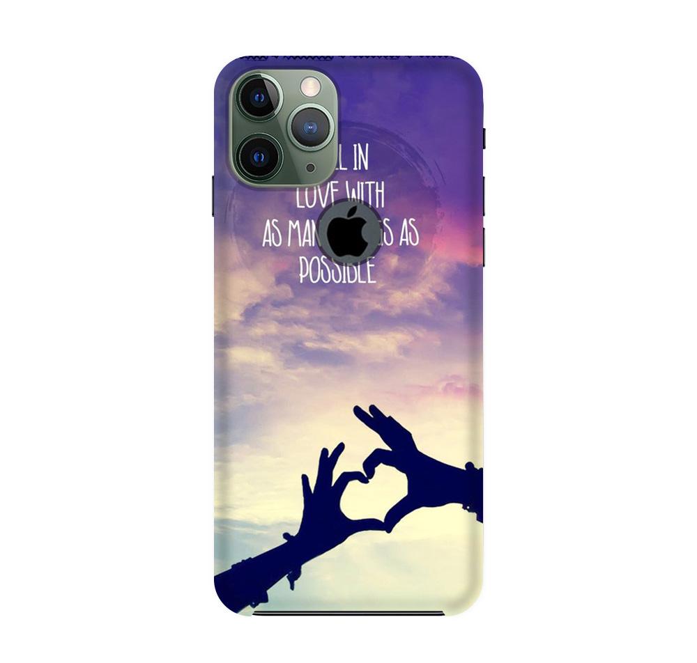 Fall in love Mobile Back Case for iPhone 11 Pro logo cut (Design - 50) Fall in love Case for iPhone 11 Pro logo cut