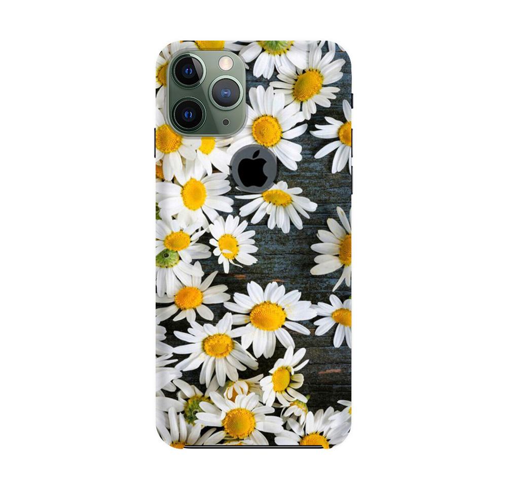 White flowers2 Mobile Back Case for iPhone 11 Pro logo cut (Design - 62) White flowers2 Case for iPhone 11 Pro logo cut