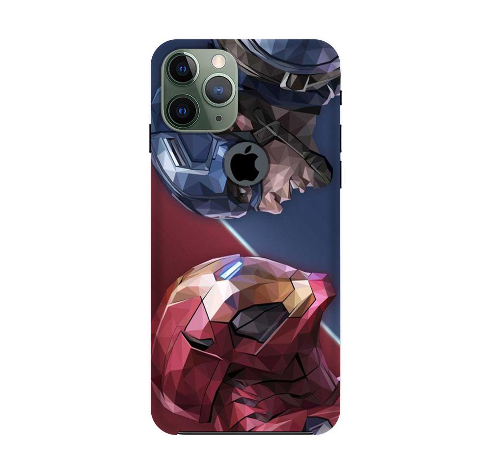 Ironman Captain America Mobile Back Case for iPhone 11 Pro logo cut (Design - 245) Ironman Captain America Case for iPhone 11 Pro logo cut (Design No. 245)